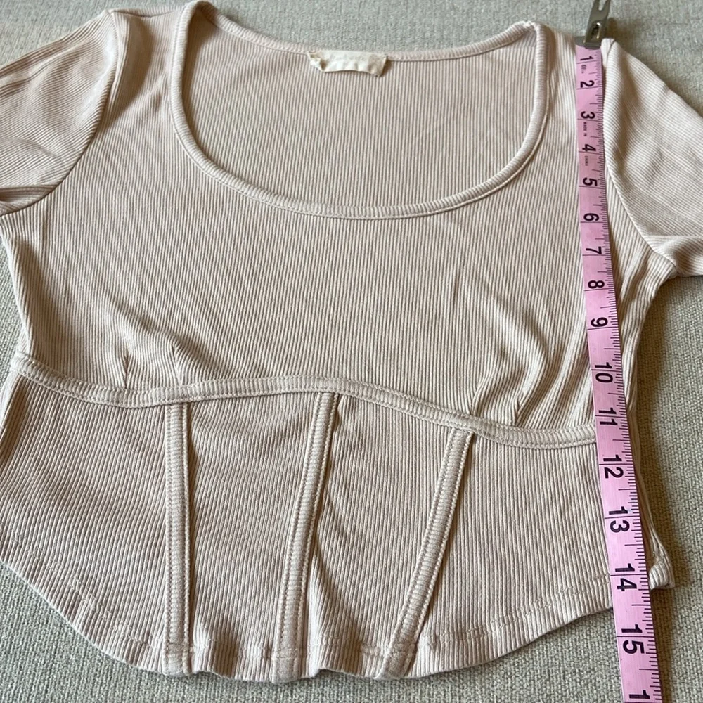 Altar'd State corset style top, cream color, size M, w/ long sleeves. - Picture 6 of 9